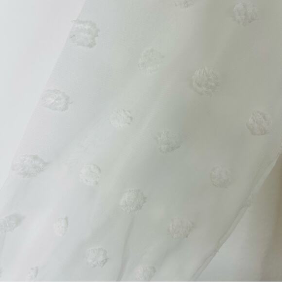 Hudson Grey cream Swiss dot smocked cottagecore ruffle stretchy top medium - Picture 8 of 8